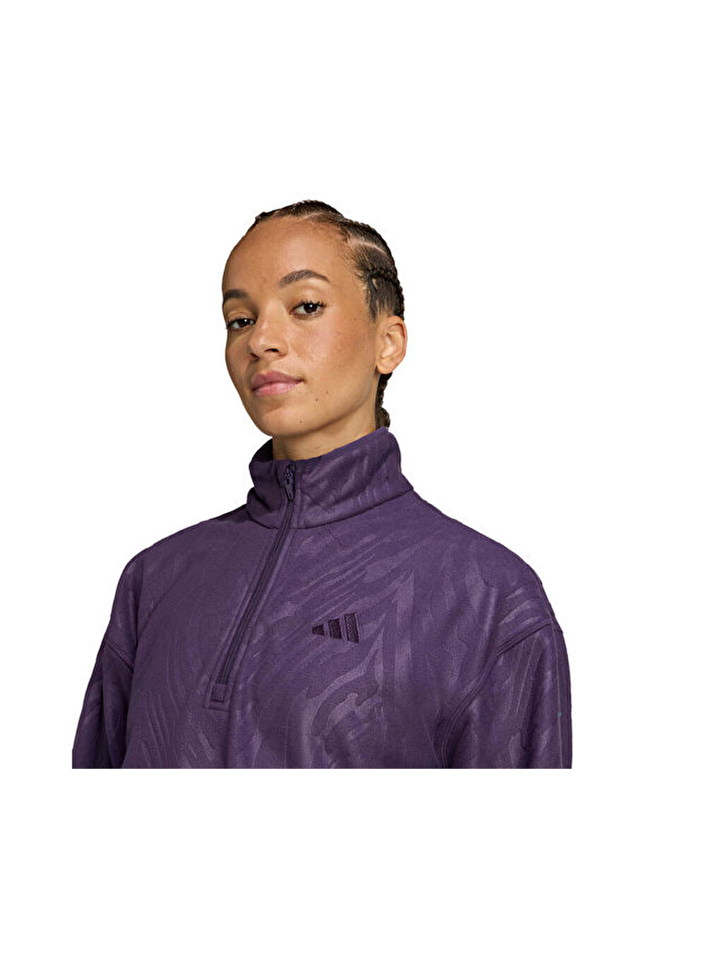 Aop Polarfleece Kadın Günlük Ceket Jx7402 Mor-3