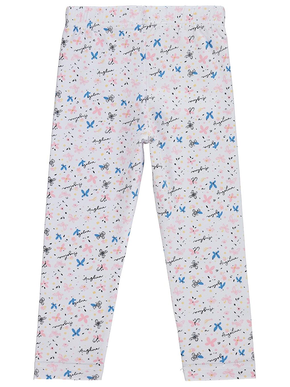 Girls Kelebek Desenli 2-5 Yaş Tayt - Kırık Beyaz-1