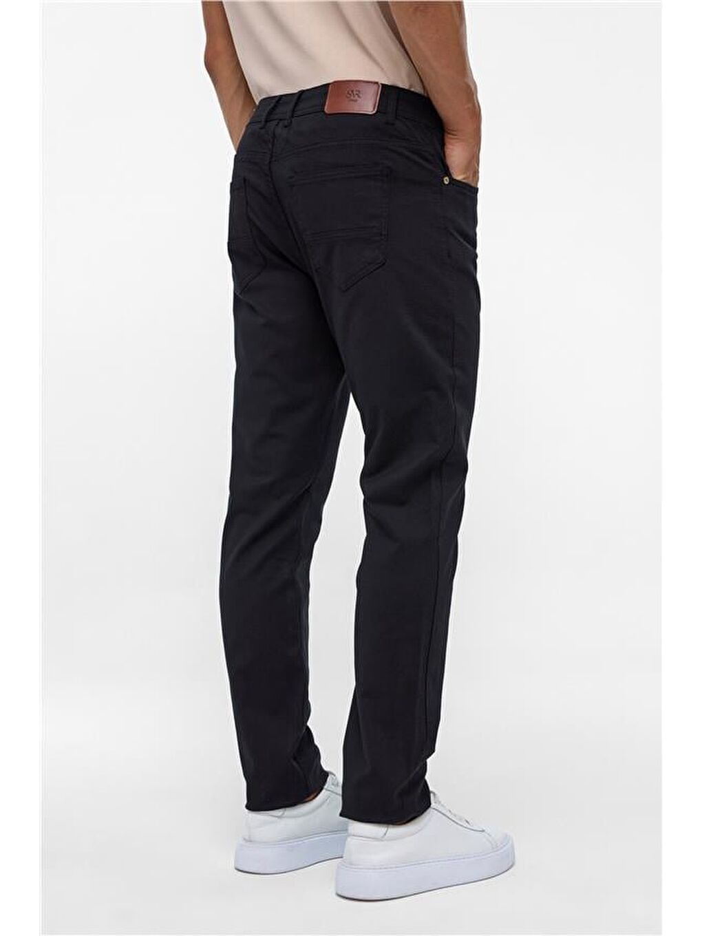 Siyah Slim 5 Cep Kalıp Armürlü Pantolon-4