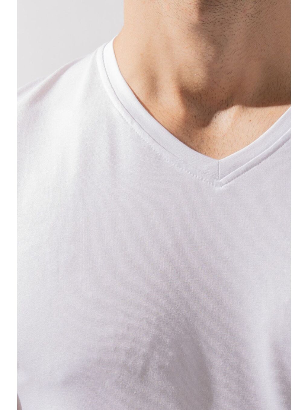 V Yaka Basic Modal Erkek Atlet Beyaz-1