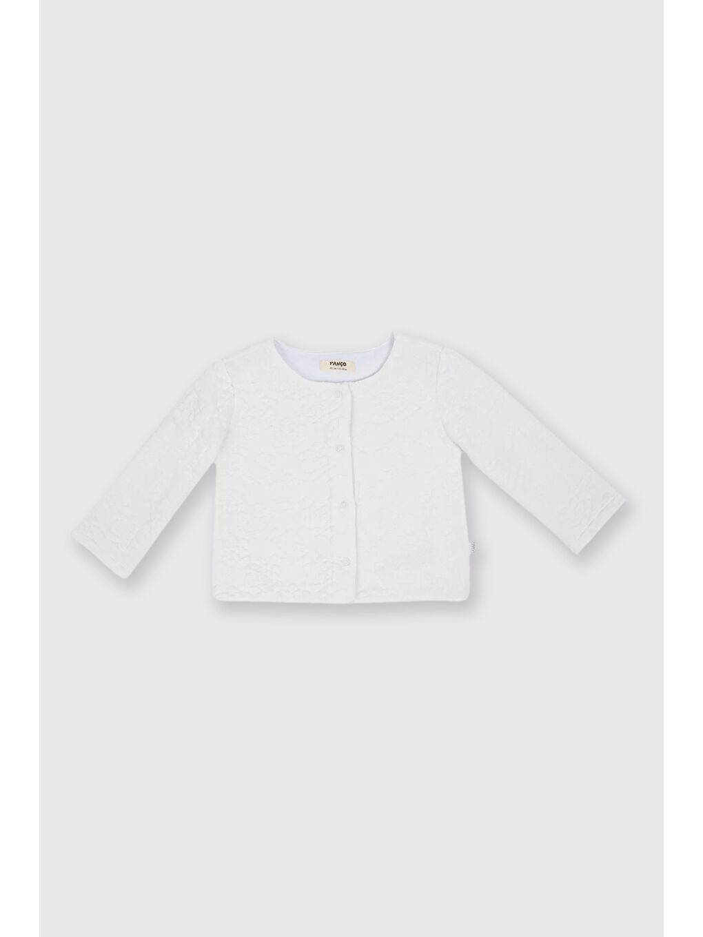 Yenidoğan Çiçek Desenli Beyaz Ceket