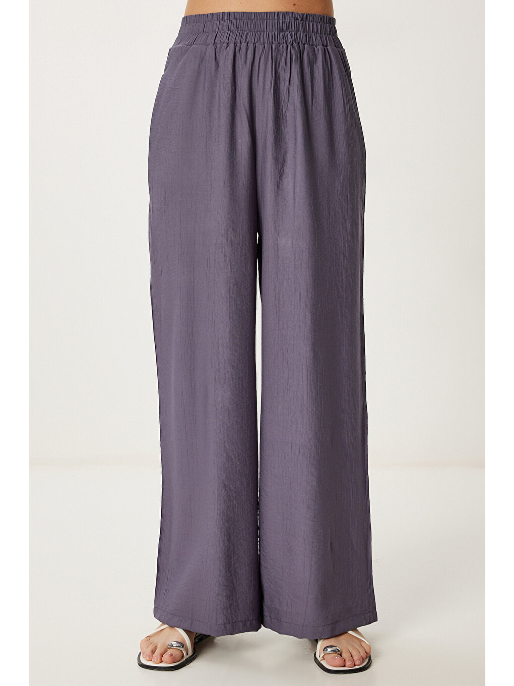 Gri Bağlama Detaylı Bluz Pantolon Takım FÜME LRV0104-3