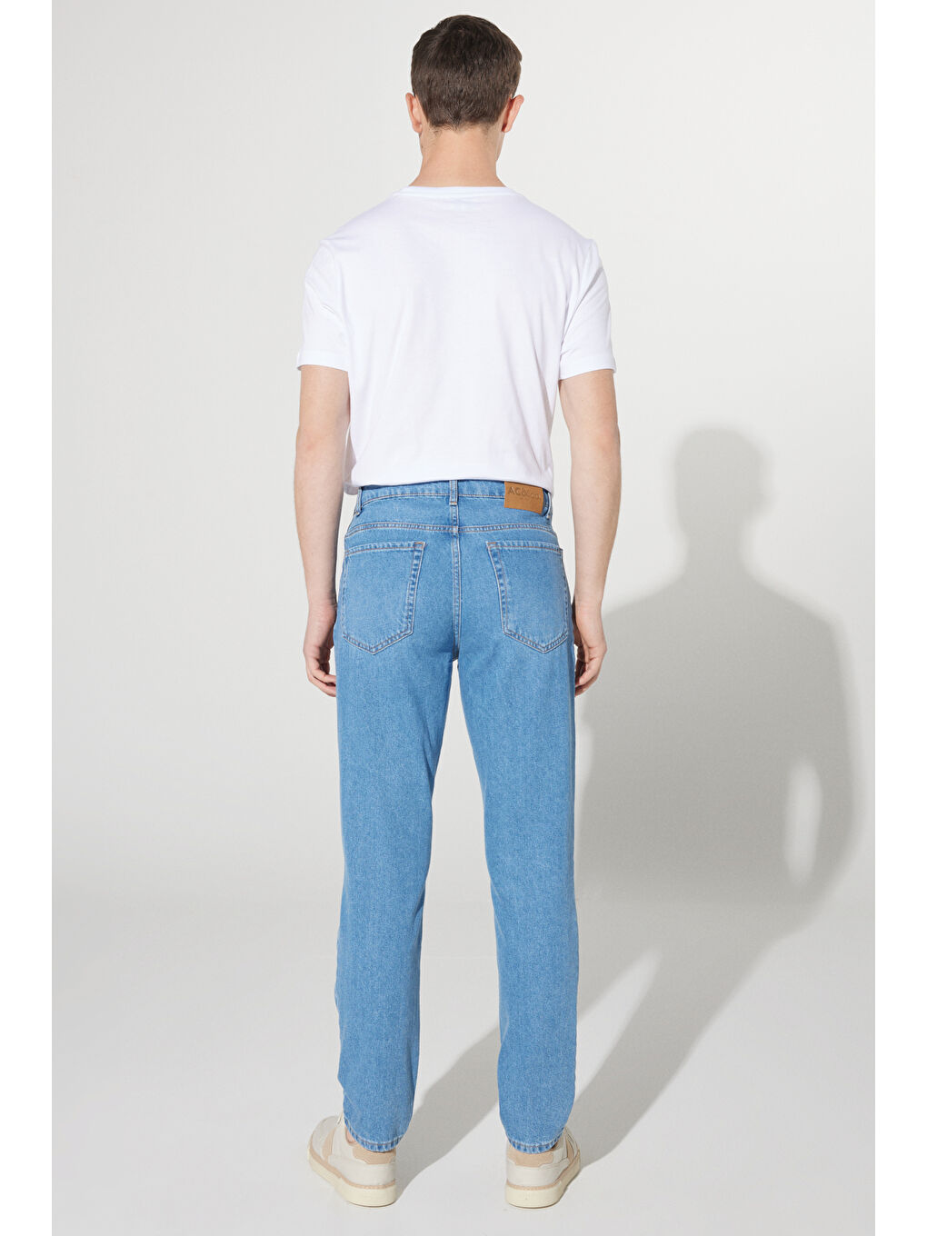 Erkek Açık Mavi Comfort Fit Geniş Kesim %100 Pamuk Denim Jean Pantolon-5