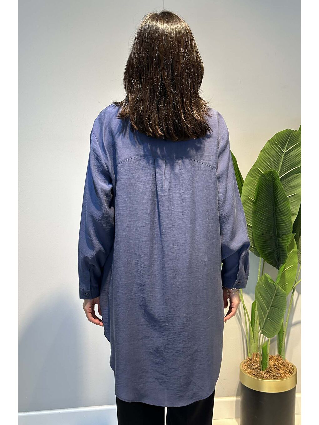 Lyocell Gömlek Tunik 4373 İndigo-3