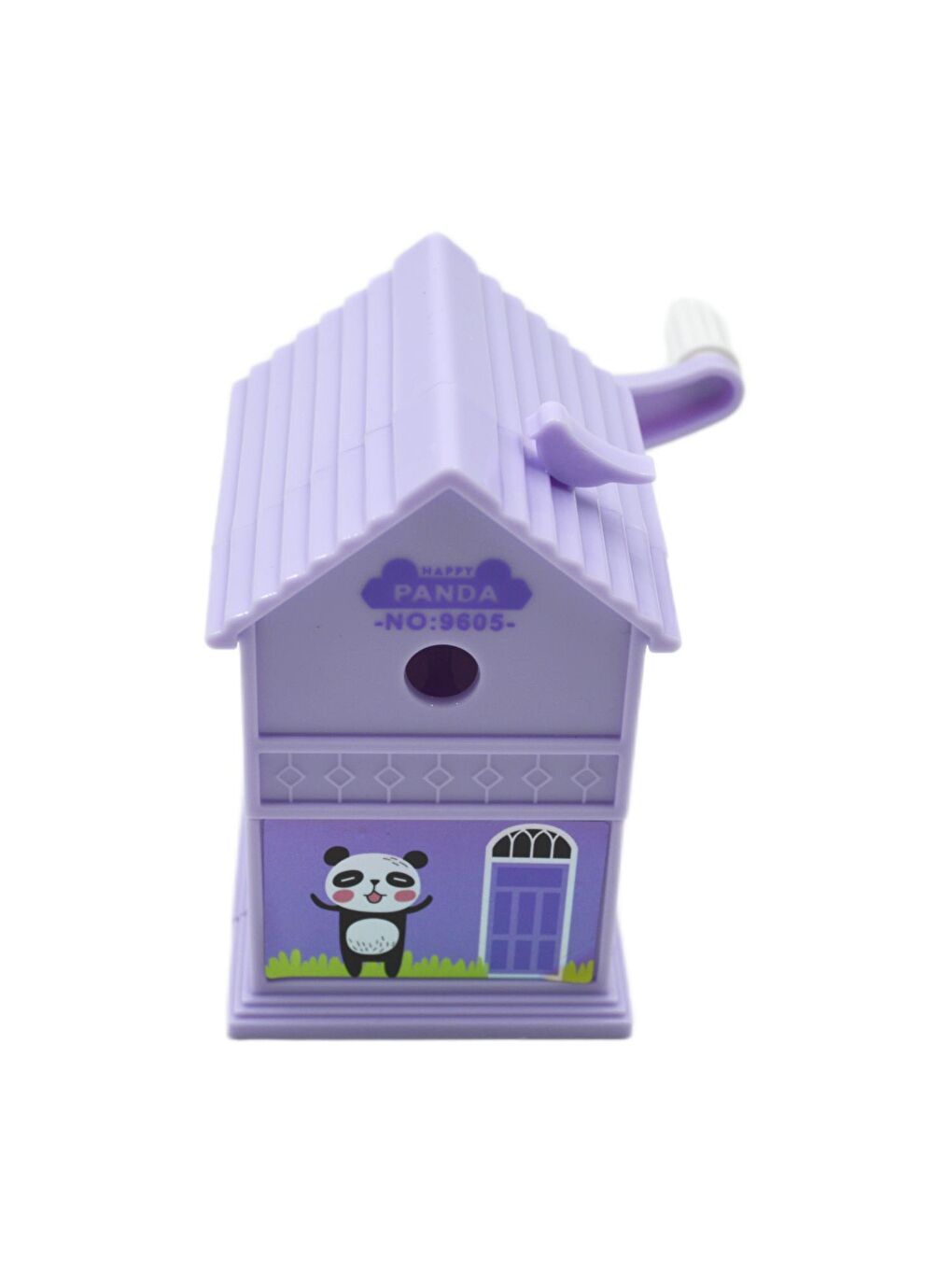 Dream Cabin Ev Şekilli Masaüstü Kollu Kalemtıraş Mor Panda 9605-1