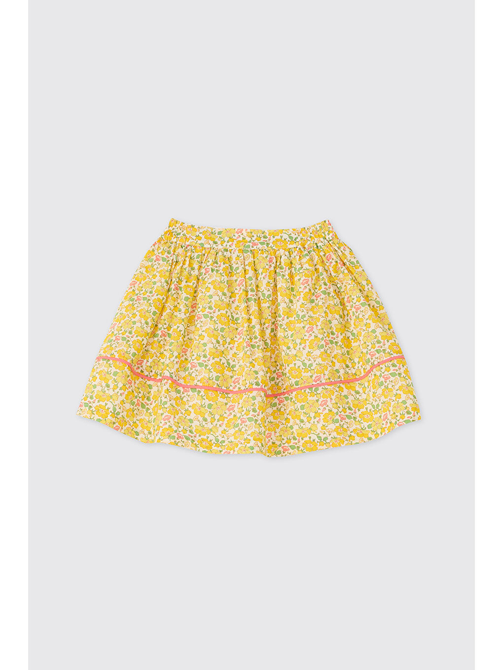 Sarı Liberty Kumaş Çiçek Desenli Kız Bebek Etek