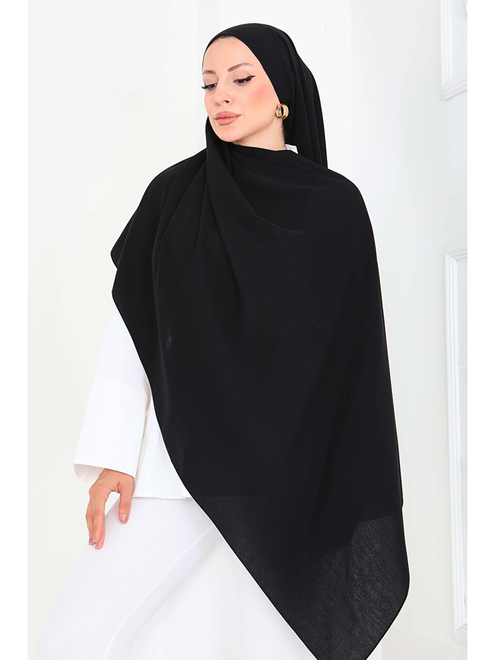 Medine İpeği Şal Siyah - 27852-SIYAH-1