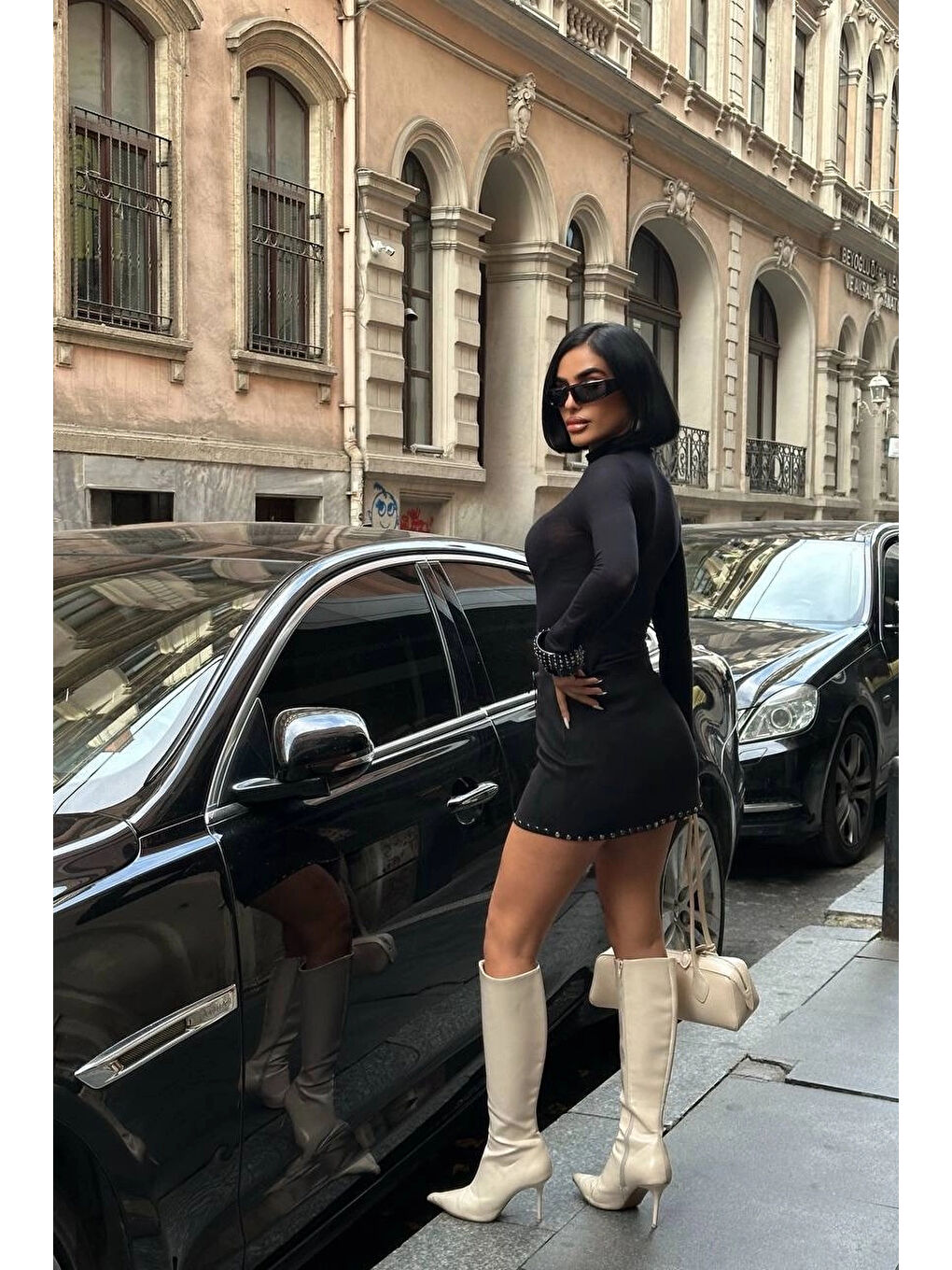 Kadın Siyah Süet Etek 1026-1773-1