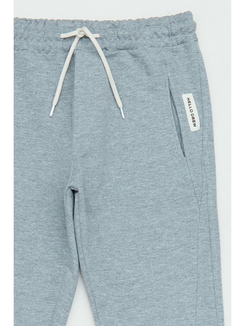 Gri Beli Lastikli Cebi Armalı Jogger Erkek Çocuk Eşofman Altı-2