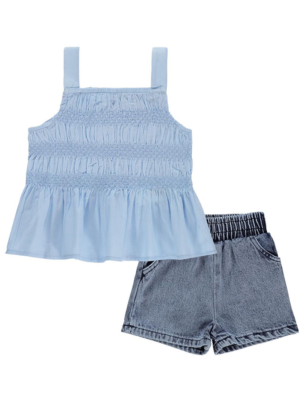 Girls Askılı 2-5 Yaş Takım - Mavi-1