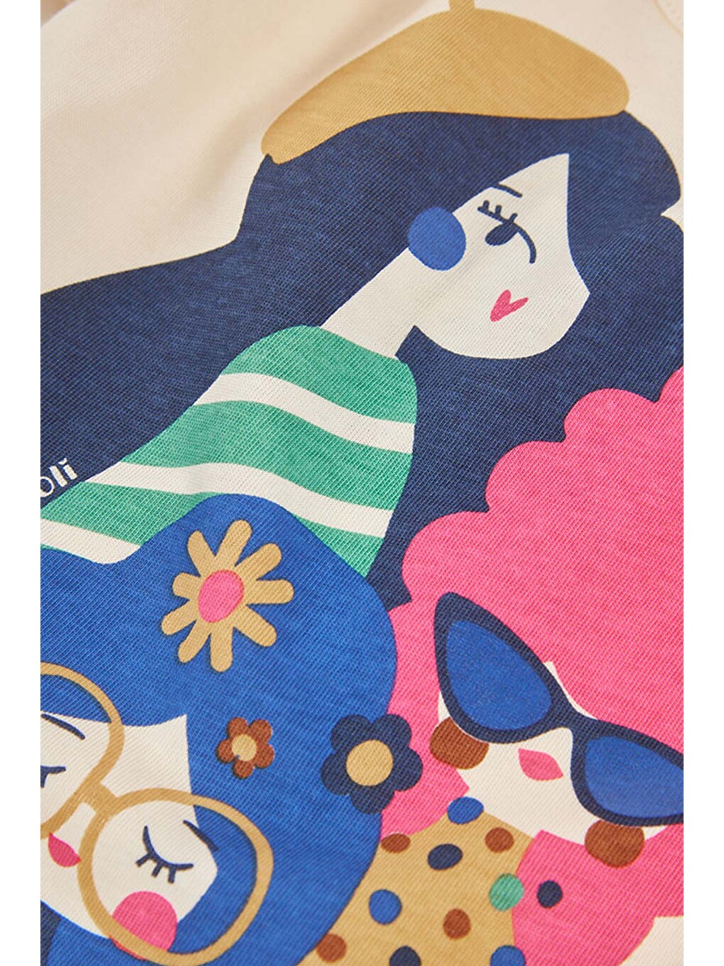 Kız Desenli Tshirt 2 Yaş-6 Yaş Ekru-2
