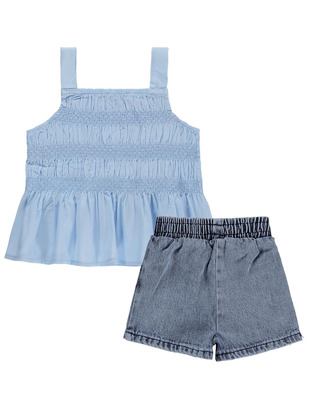 Girls Askılı 2-5 Yaş Takım - Mavi-3