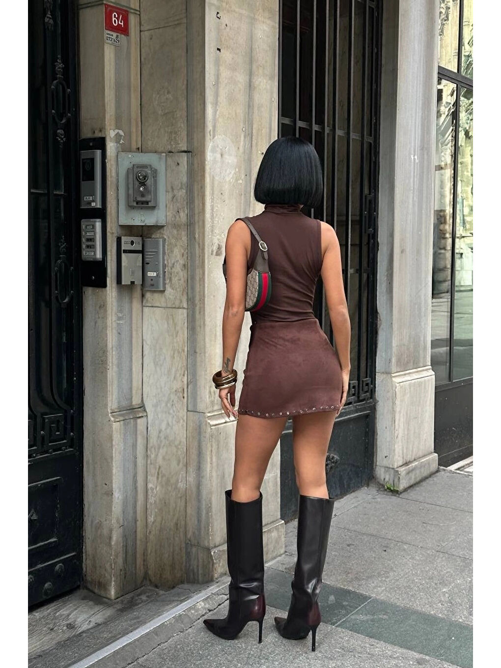 Kahverengi Kadın Kahve Süet Etek 1026-1773-1