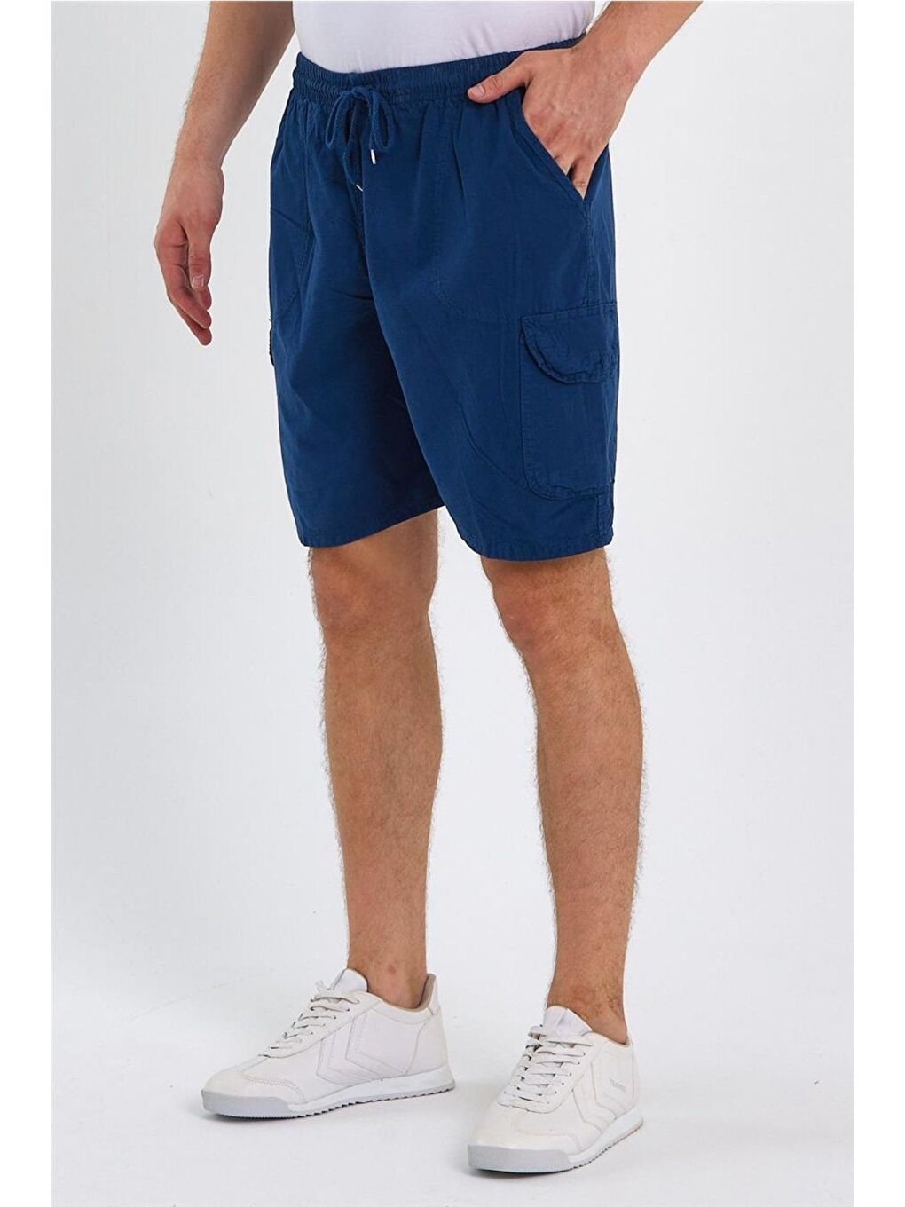 İndigo Erkek Indigo Kargo Cepli Regular Bağcıklı Keten Şort crepesrt01r04s-1