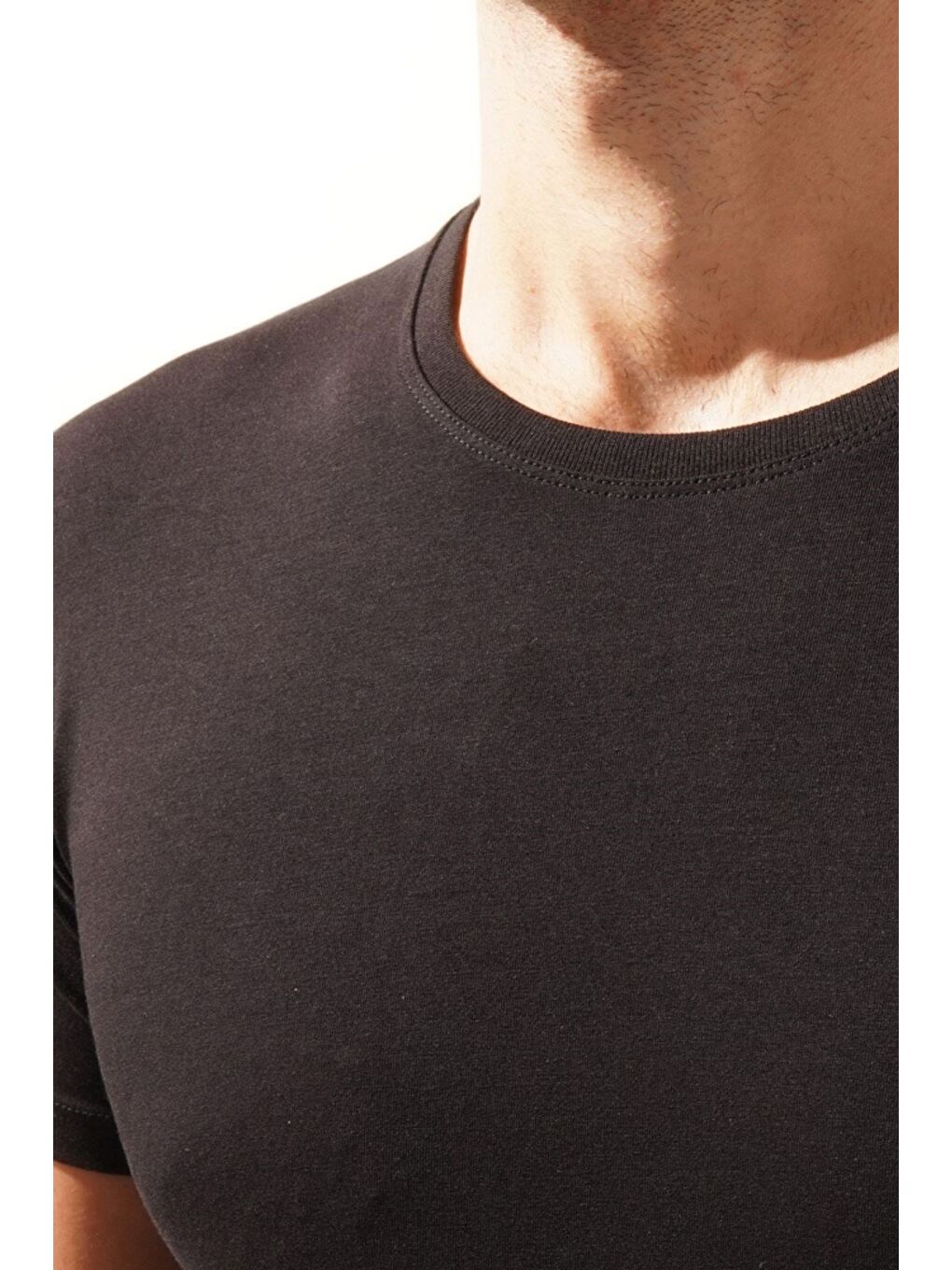 Siyah O Yaka Basic Modal Erkek Atlet-1