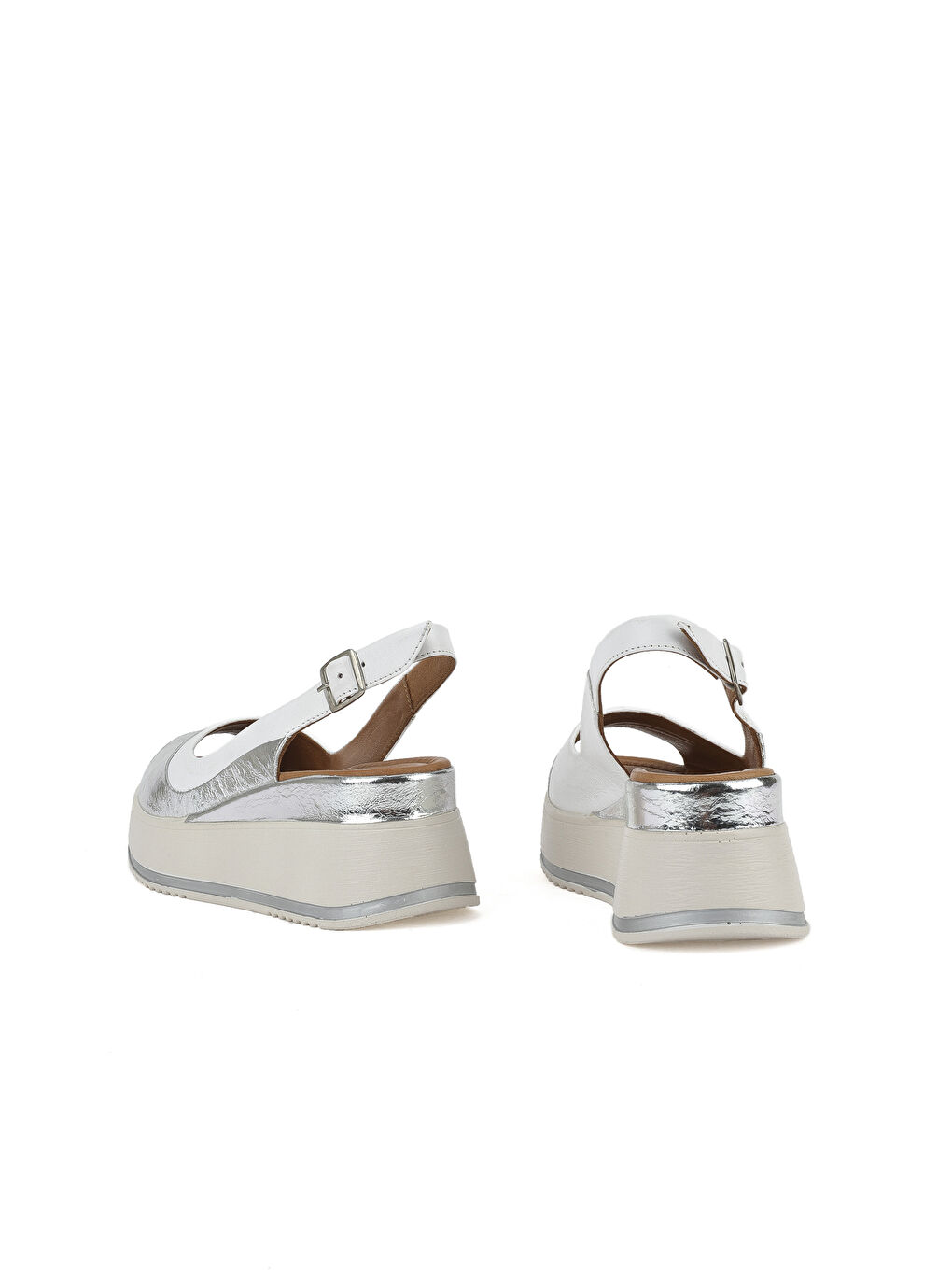 Kadın Hakiki Deri Dolgu Topuk Sandalet 151992Z50020 Beyaz-2