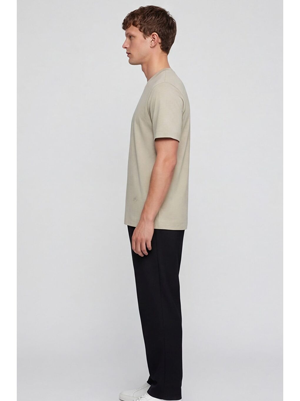 Erkek Çağla Yeşili Normal Kesim Regular Fit %100 Pamuk Bisiklet Yaka Basic Tişört-2