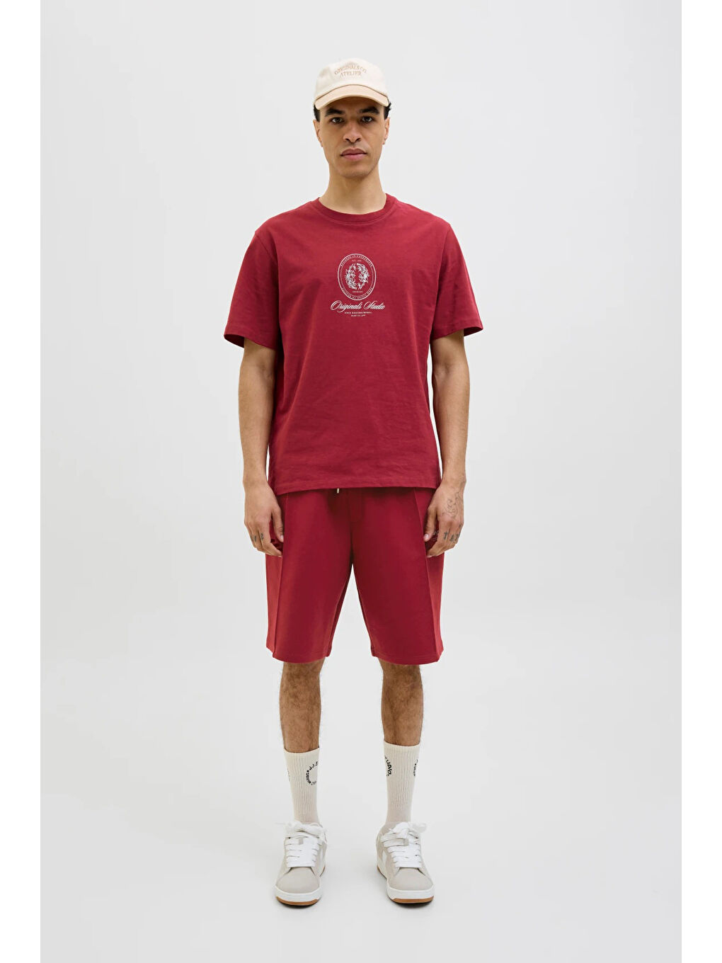 Bordo Originals Jordia Baskılı Pamuklu Relaxed Fit Bisiklet Yaka %100 Pamuk Tişört 12286609-1