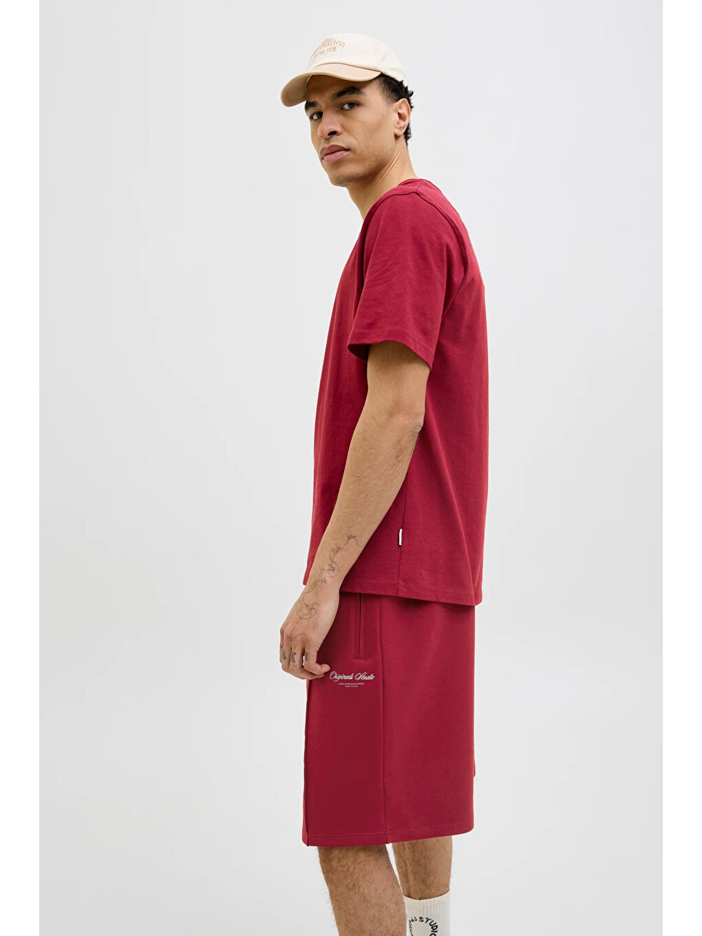 Bordo Originals Jordia Baskılı Pamuklu Relaxed Fit Bisiklet Yaka %100 Pamuk Tişört 12286609-2