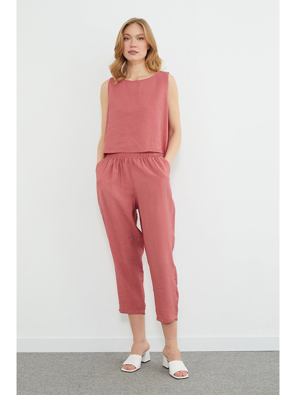 Pembe Basic Beli Lastikli Salaş 2 Li Takım