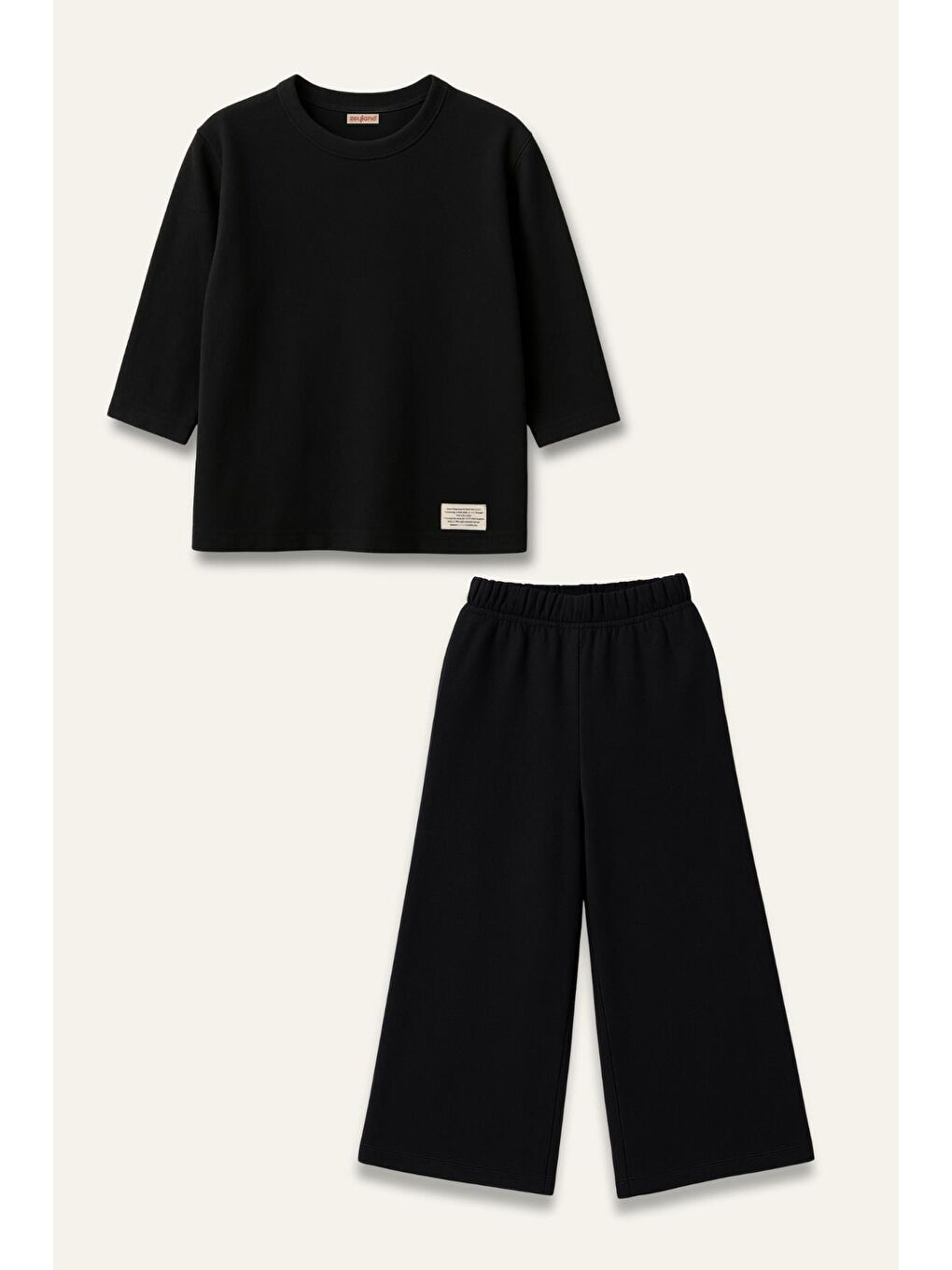 Unisex Çocuk Yumoş İkili Takım - Siyah