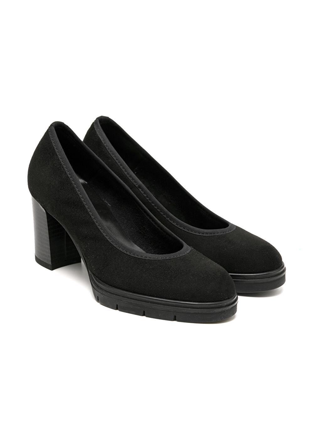 Siyah Kadın Topuklu / Stiletto 483700 3700 Camoscio Nero-1