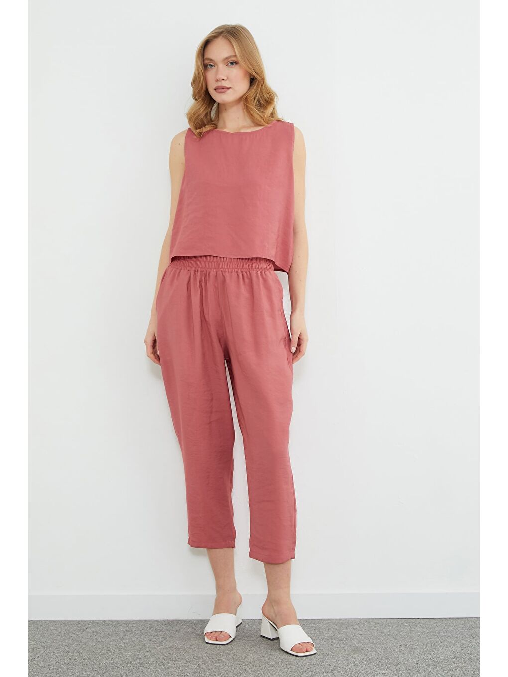 Pembe Basic Beli Lastikli Salaş 2 Li Takım-2