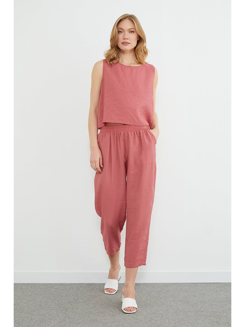 Pembe Basic Beli Lastikli Salaş 2 Li Takım-3