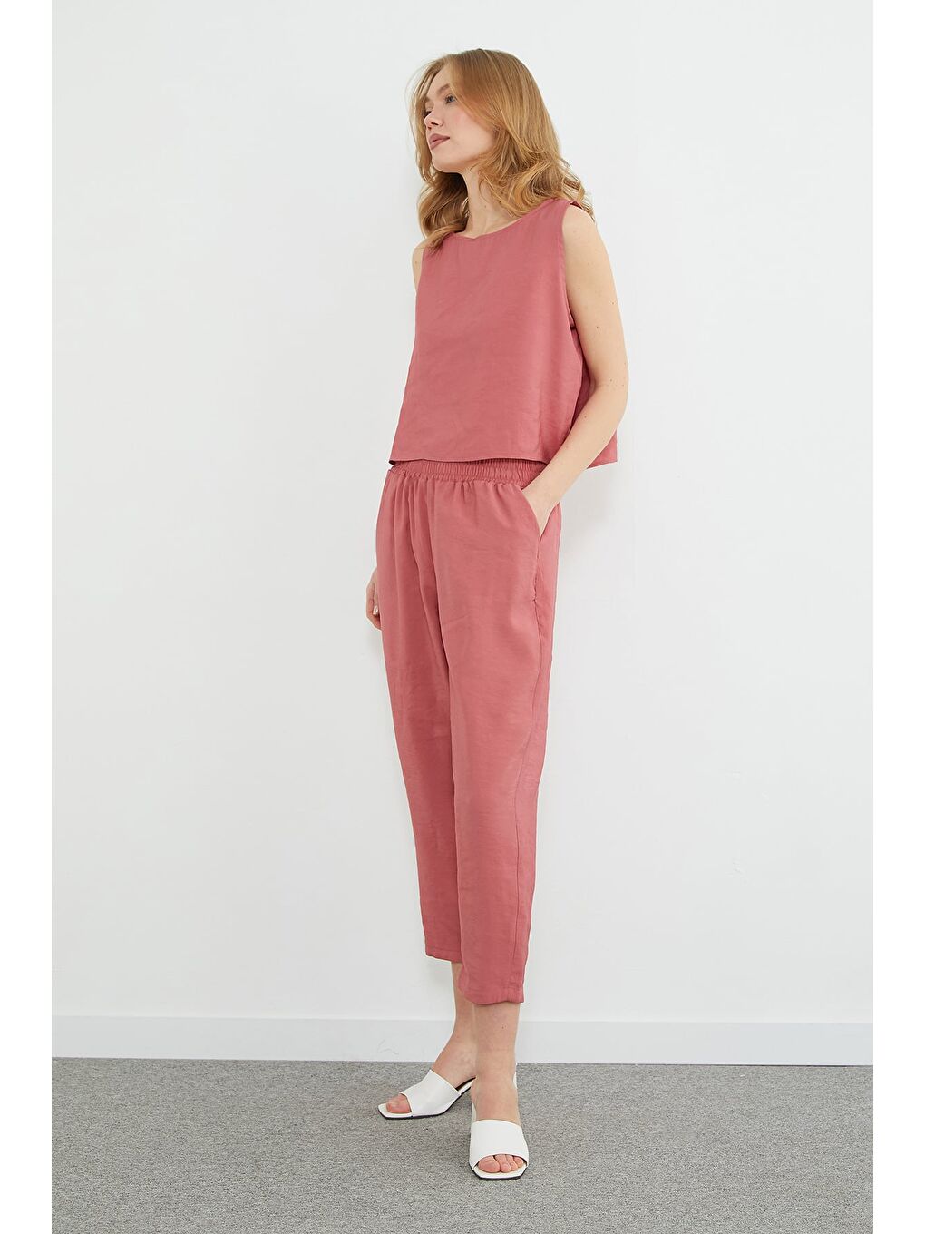 Pembe Basic Beli Lastikli Salaş 2 Li Takım-4