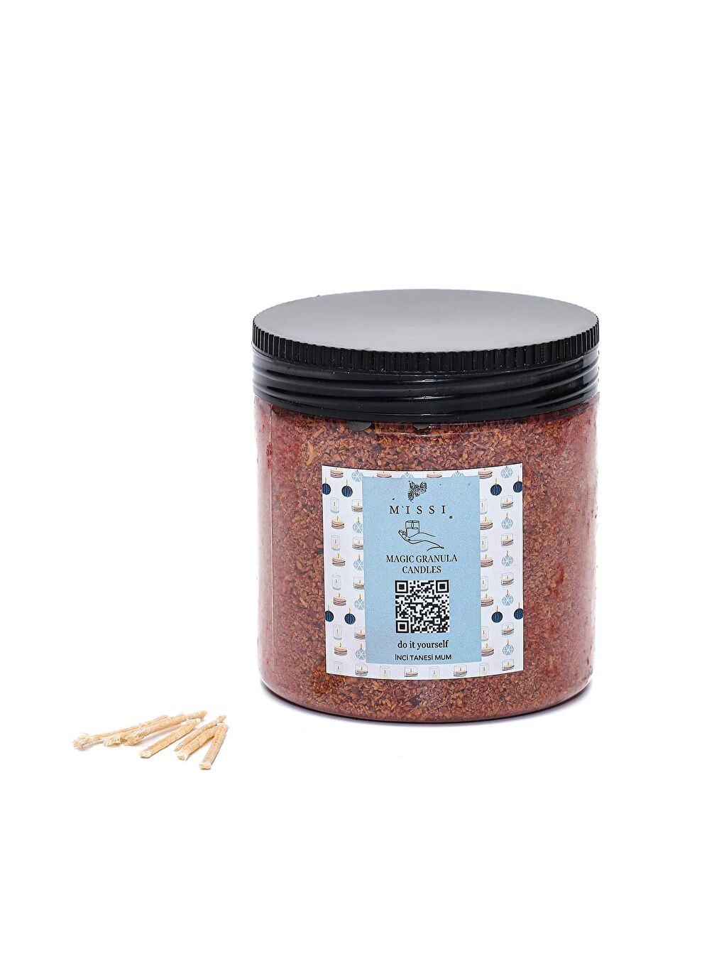 Kahverengi Dark Amber Kokulu Taba Yaratıcı İnci Tozu Mum (30 adet fitil ile birlikte)-250 gr-1