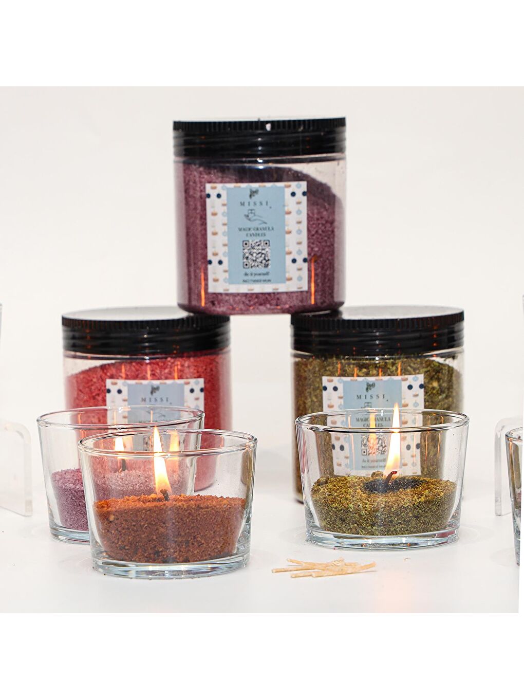 Kahverengi Dark Amber Kokulu Taba Yaratıcı İnci Tozu Mum (30 adet fitil ile birlikte)-250 gr-2