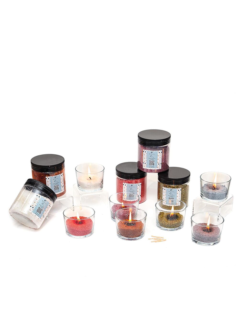 Kahverengi Dark Amber Kokulu Taba Yaratıcı İnci Tozu Mum (30 adet fitil ile birlikte)-250 gr-3