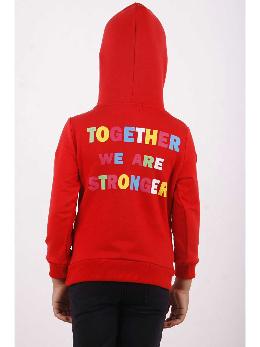 Kırmızı Kız Çocuk Stronger Baskılı Sweatshirt-2