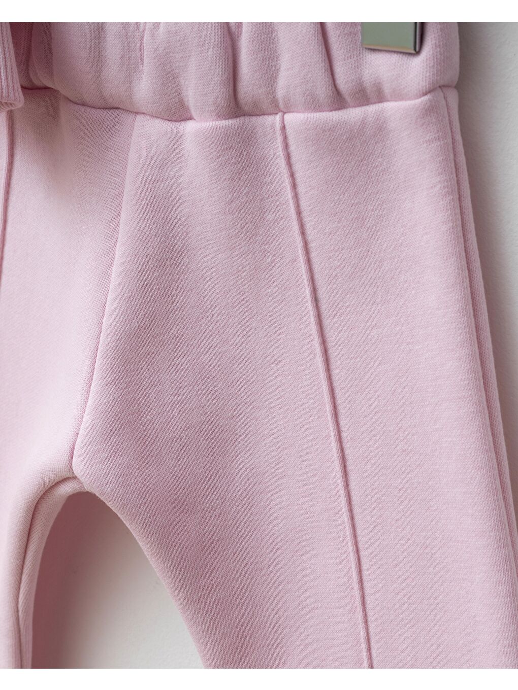 Kız Bebek Pamuklu Pembe Fiyonk Detaylı Sweatshirt İspanyol Paça Takım - Dantel Volanlı Tasarım-4