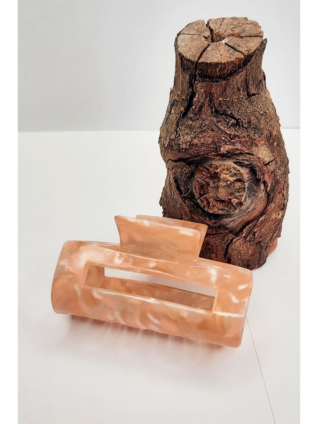 Pembe Dikdörtgen Orta Boy Lüks Akrilik Mandal Toka-4