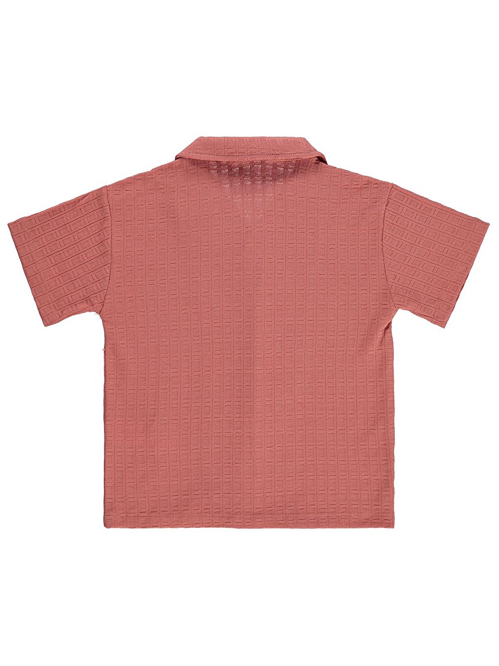 Boys Kare Dokulu Tatil Yaka 6-9 Yaş Gömlek - Pembe-1