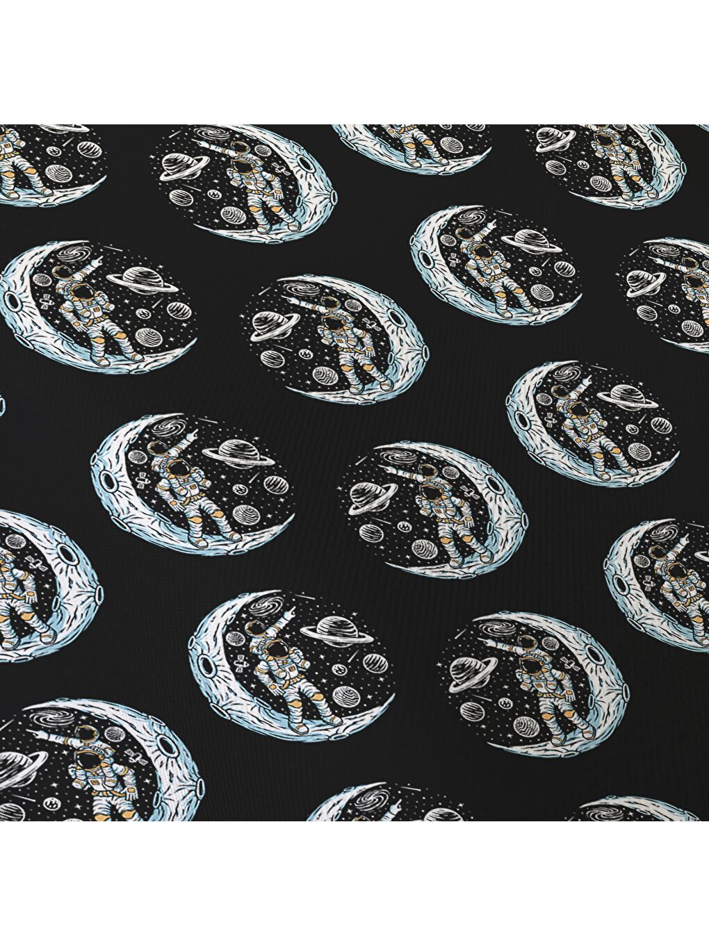 Karışık Çift Taraflı Astronot Desenli Çarşafsız 2'li Takım  Tek Kişilik Nevresim Takımı 160x220 Cm-2