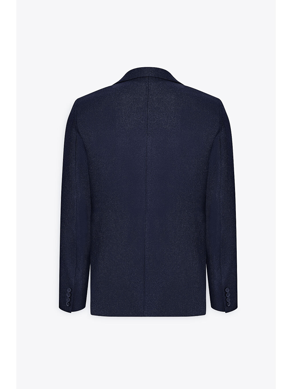 Erkek Lacivert Slim Fit Dar Kesim Mono Yaka Armürlü Ceket-9