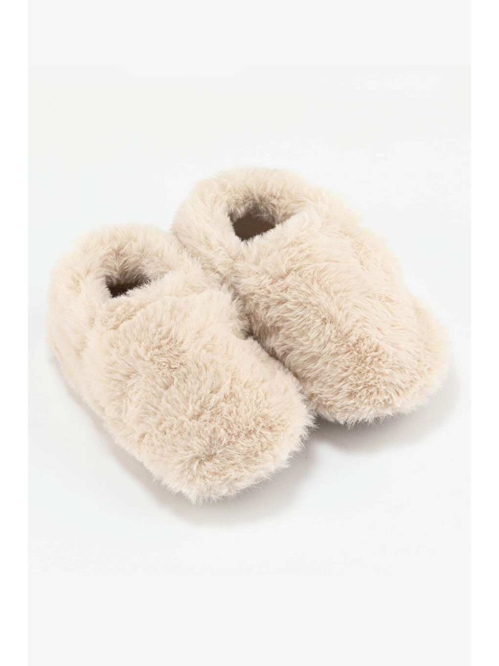 Furry Furry Kırık Beyaz Kürk Barefoot Patik (Hediye Seti)-2