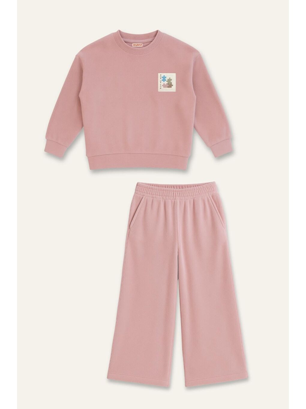 Kız Çocuk Polar İkili Takım - Pembe-1