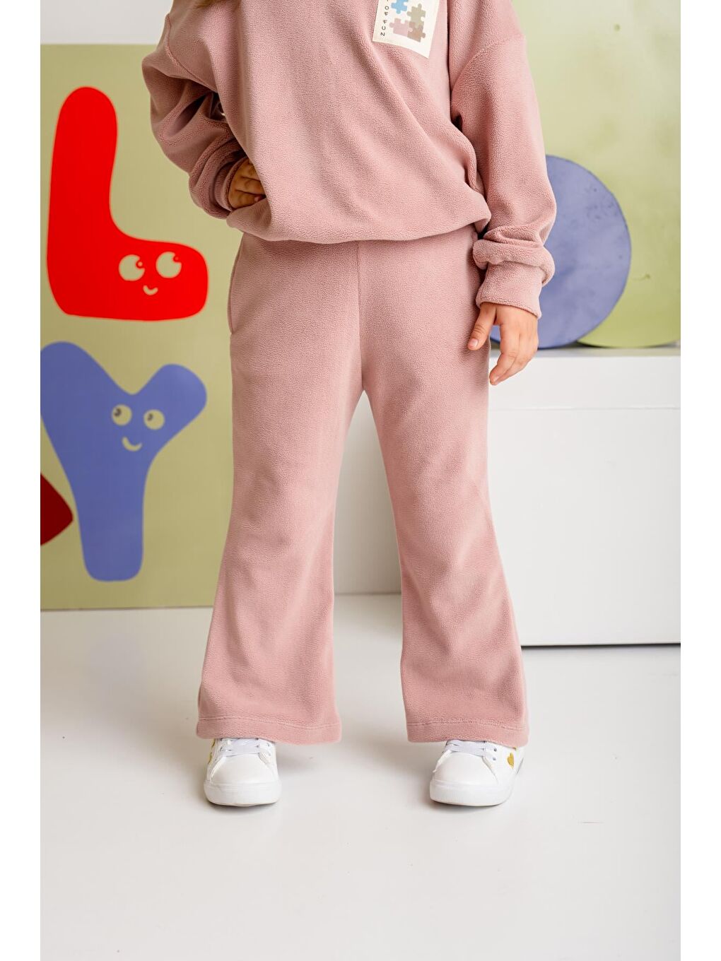 Kız Çocuk Polar İkili Takım - Pembe-2