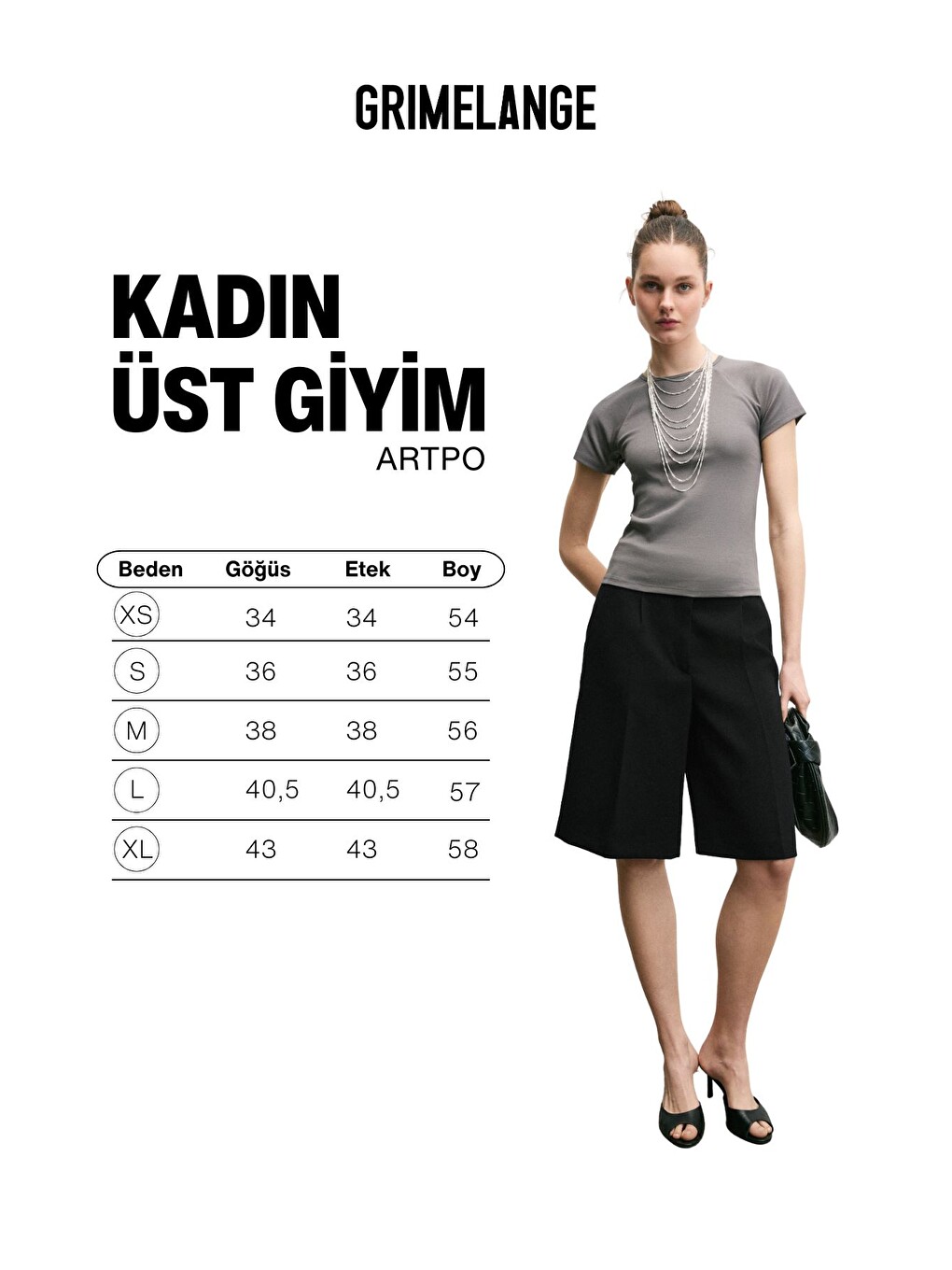 Gri ARTPO Kadın Yumuşak Ve Esnek Kumaşlı Bisiklet Yakalı Slim Fit GRİ T-Shirt-5