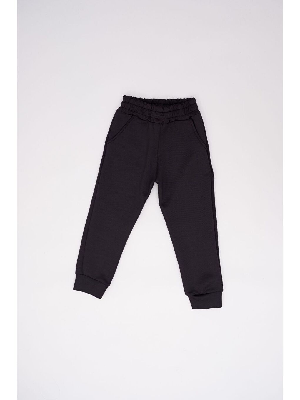 Erkek Çocuk Manşetli Paça Eşofman Altı 873 Siyah-1