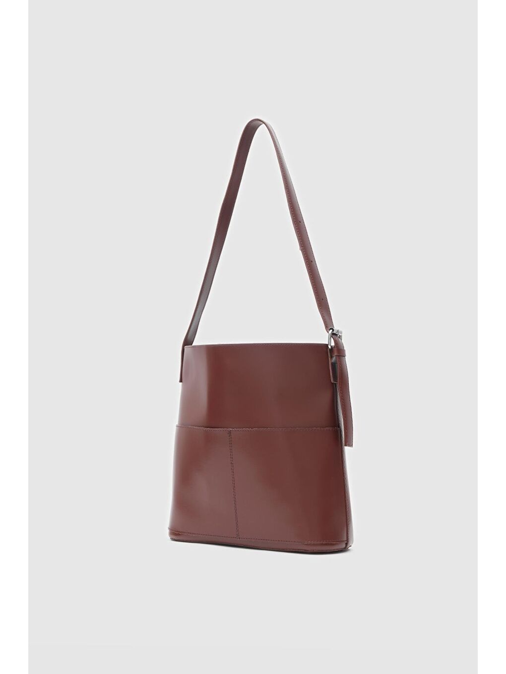 Kahverengi Enzo Omuz Çantası Fındık Kabuğu-1