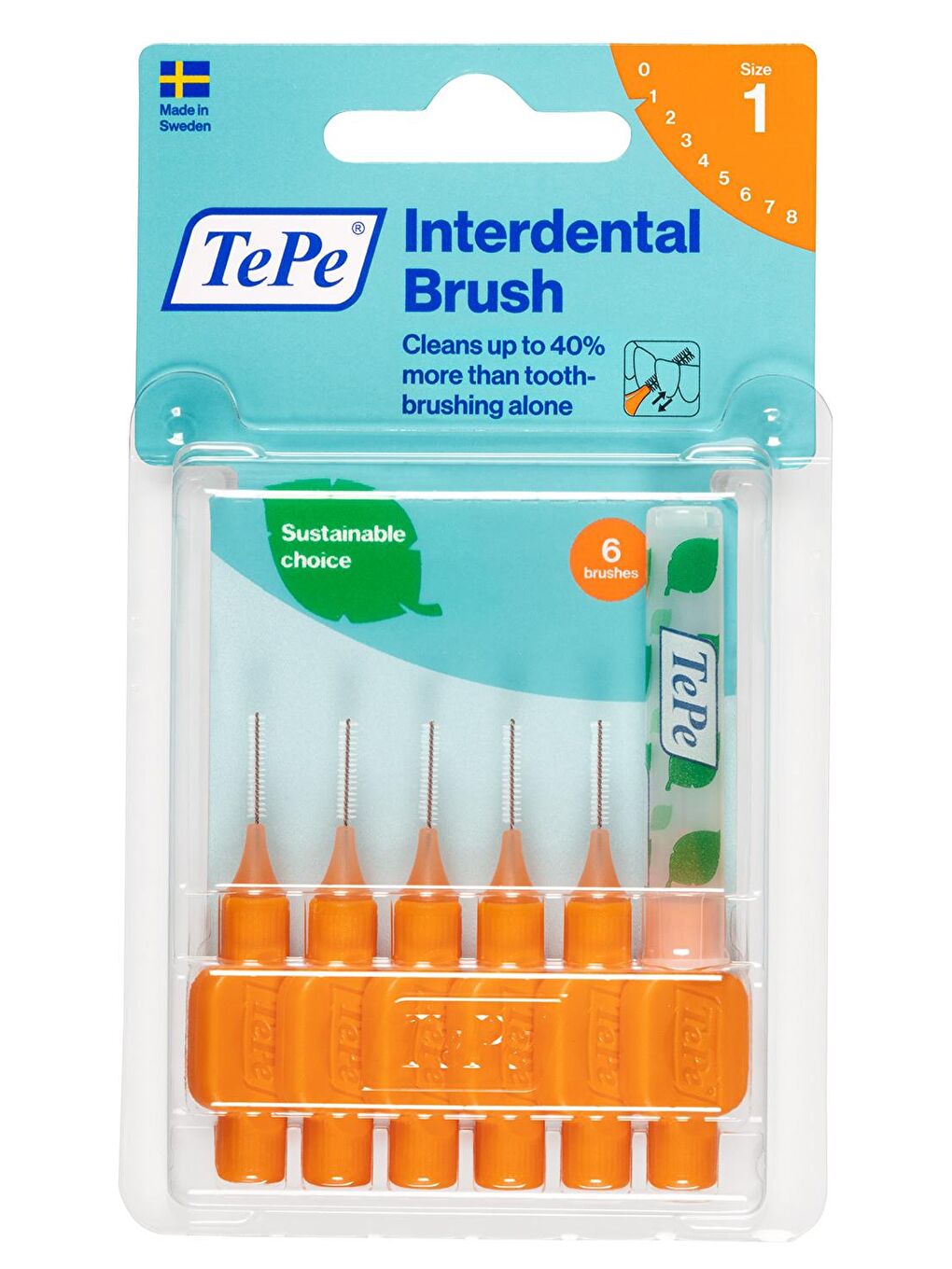 Tepe Renksiz Interdental Brush Arayüz Fırçası Turuncu 0.45 mm 6 lı