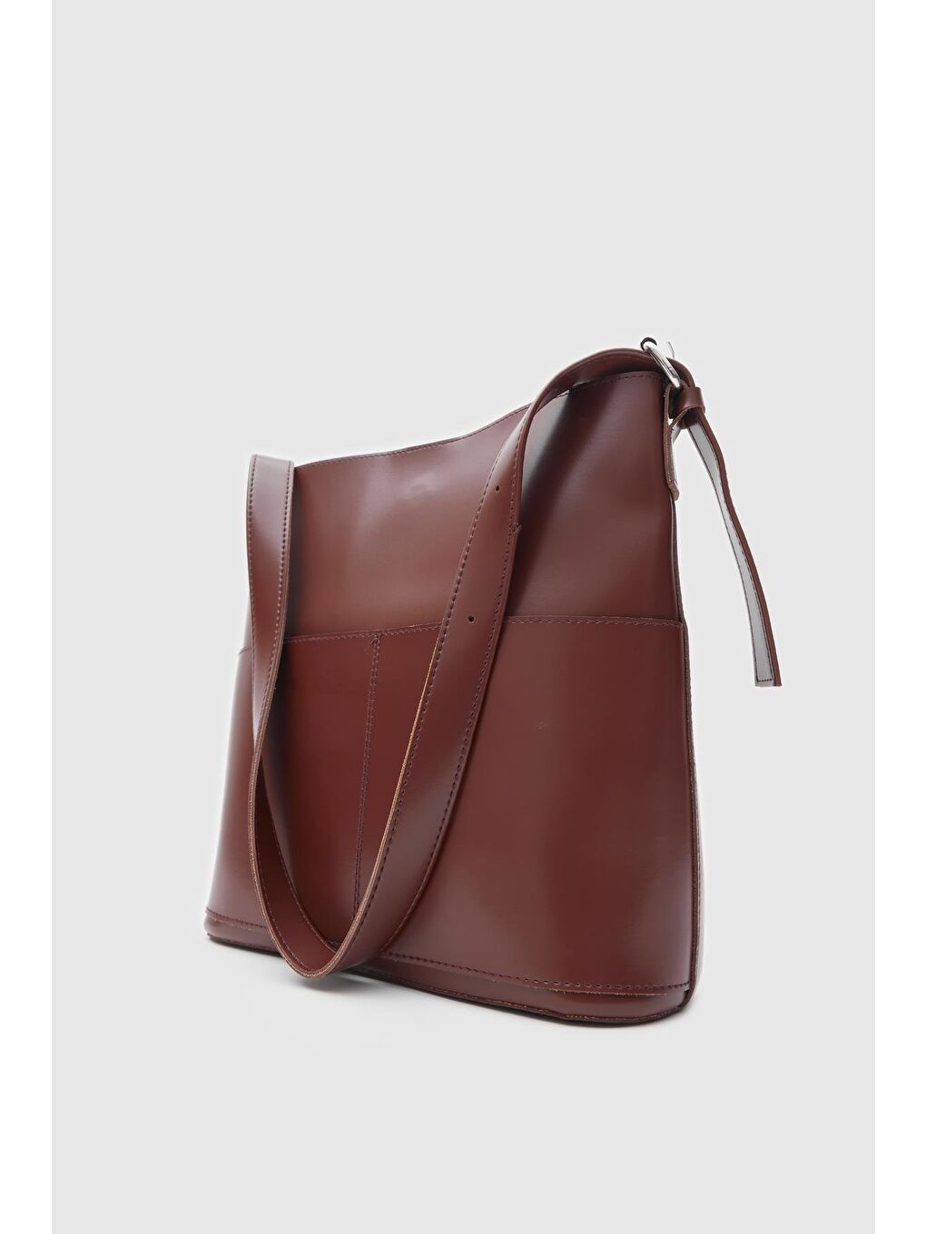 Kahverengi Enzo Omuz Çantası Fındık Kabuğu-2