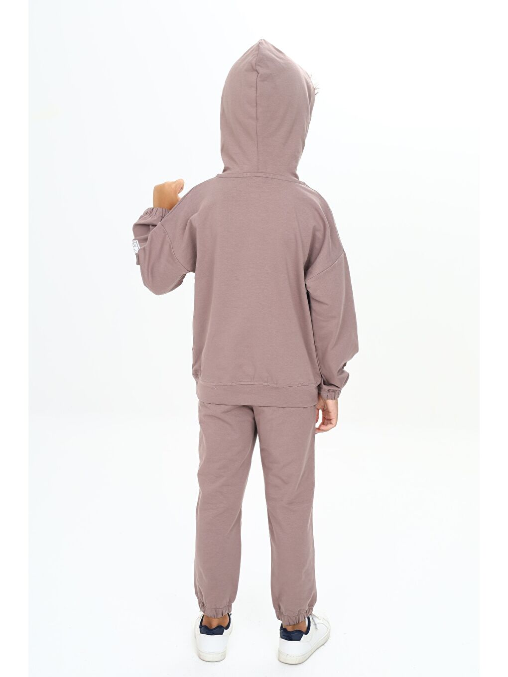 Kahverengi Erkek Çocuk Arma Detaylı Eşofman Takımı-5