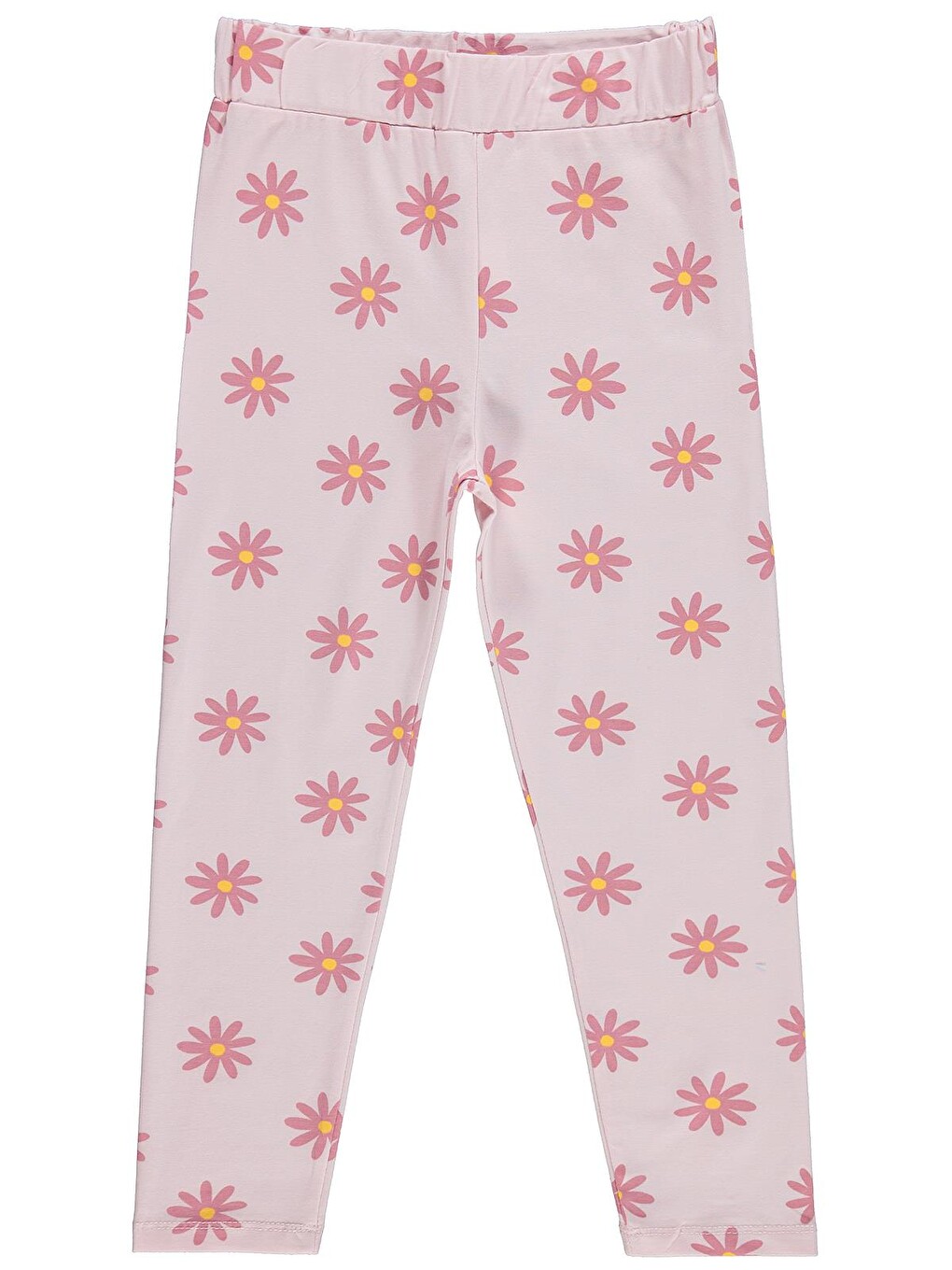 Pembe Girls Papatya Desenli 6-9 Yaş Tayt - Pudra