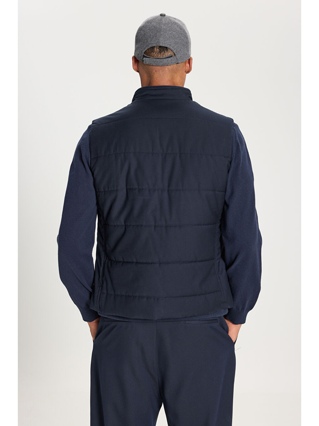 Erkek Lacivert Standart Fit Normal Kesim Yelek-5