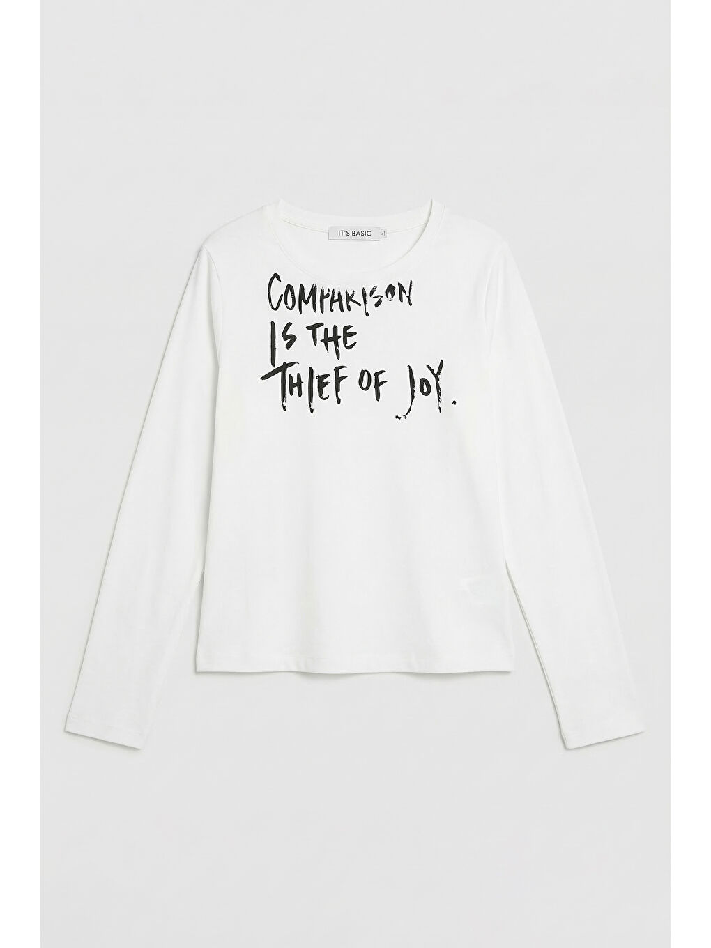 Kadın Beyaz w5 Yazı Baskılı %100 Pamuk Sweatshirt-2